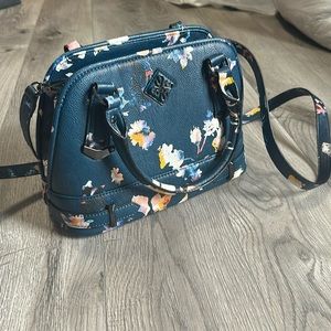 Simply Vera Wang Blue Floral Crossbody Purse